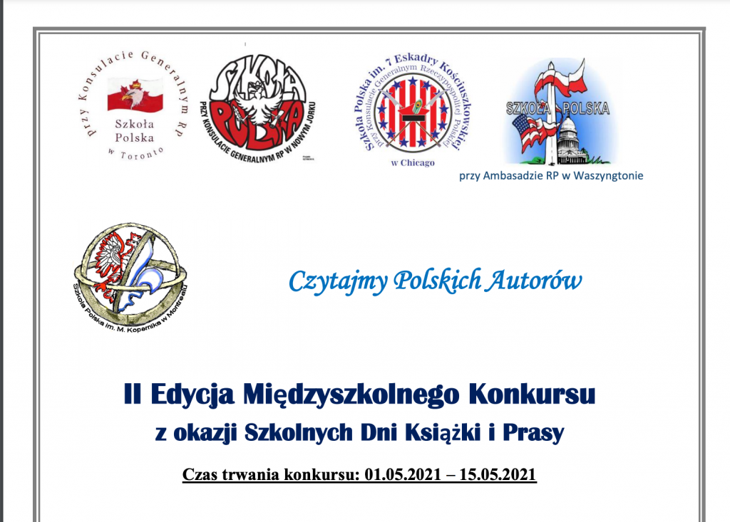 Czytajmy Polskich Autorów – Międzyszkolny Konkurs z okazji Szkolnych Dni Książki i Prasy