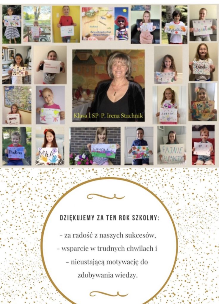 NASZA PANI…PODZIĘKOWANIA OD KLASY I DLA PANI IRENY STACHNIK