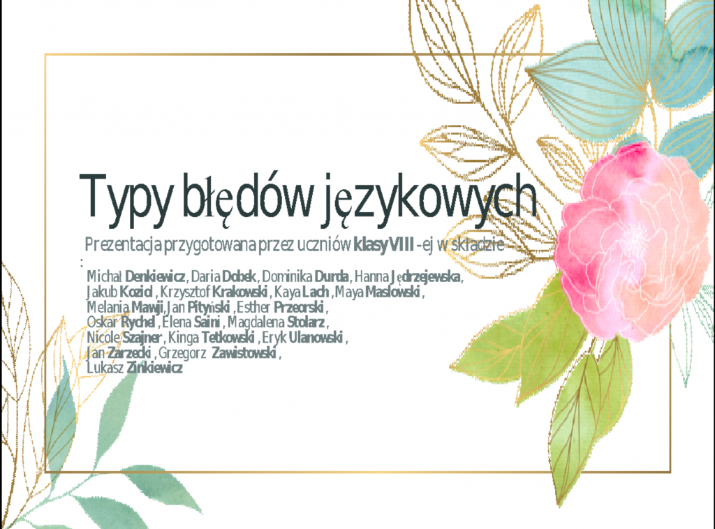 DNI JĘZYKA OJCZYSTEGO W NASZEJ SZKOLE