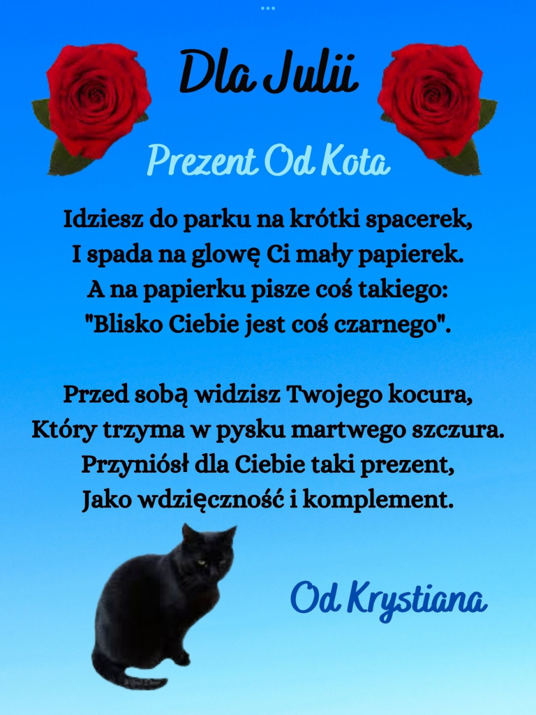 POETYCKA NIESPODZIANKA DLA KOLEŻANEK Z KLASY VII SP