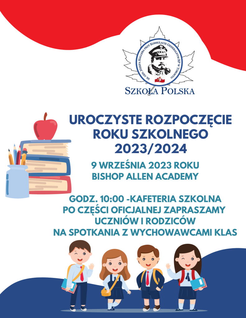 ROZPOCZĘCIE ROKU SZKOLNEGO 2023/2024 – 9 WRZEŚNIA