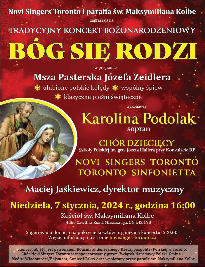 KONCERT BOŻONARODZENIOWY Z UDZIAŁEM NASZYCH UCZNIÓW POD DYREKCJĄ MAESTRO MACIEJA JAŚKIEWICZA