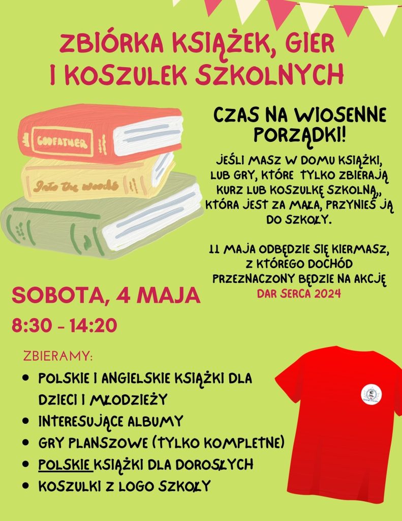 DAR SERCA – CD. KIERMASZ KSIĄŻEK, GIER, KOSZULEK SZKOLNYCH